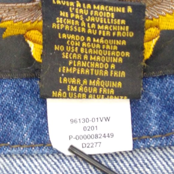 Harley Davidson Denim Jacket Women's Medium Cropped Fitted Blue Ombre' - Picture 4 of 6